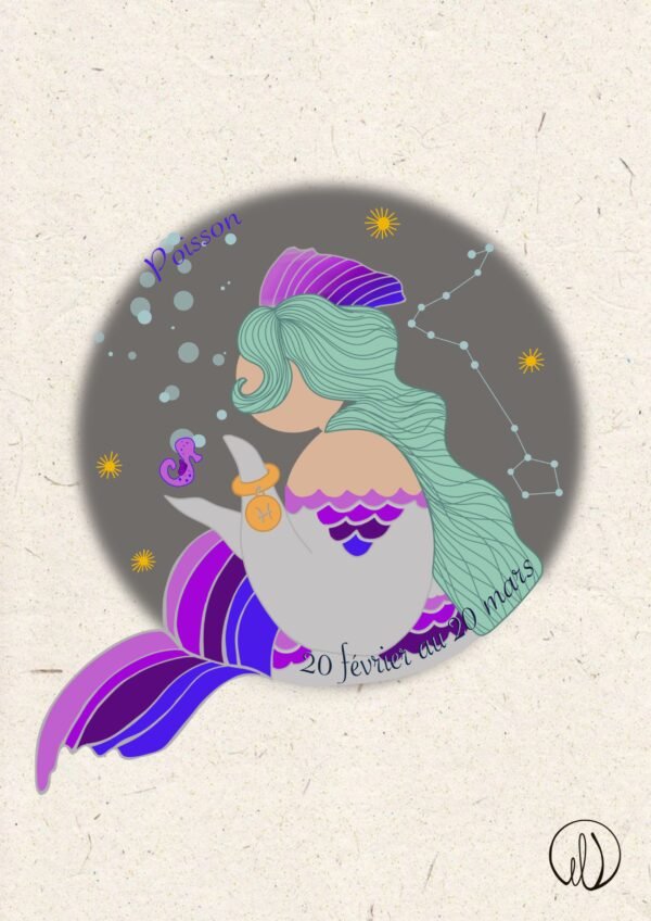 POISSON Affiche astro Poisson – Illustration Les Ladies Dodues