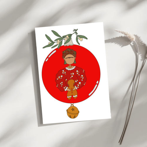 Frida Khalo noël affiche Illustration “Lady Frida noël” – Les Ladies Dodues