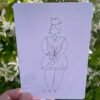 Lady bouquet Carte à colorier personnalisée - Les Ladies Dodues