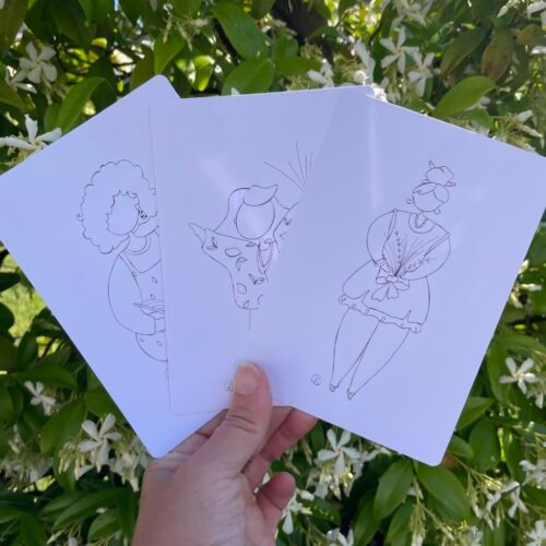 Carte à colorier personnalisée - Les Ladies Dodues