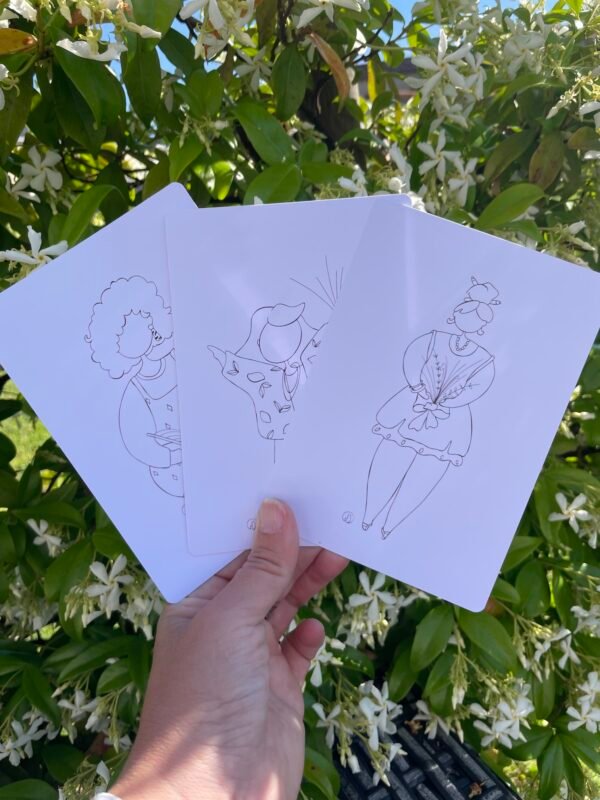 3 cartes à personnalisés Carte à colorier personnalisée - Les Ladies Dodues